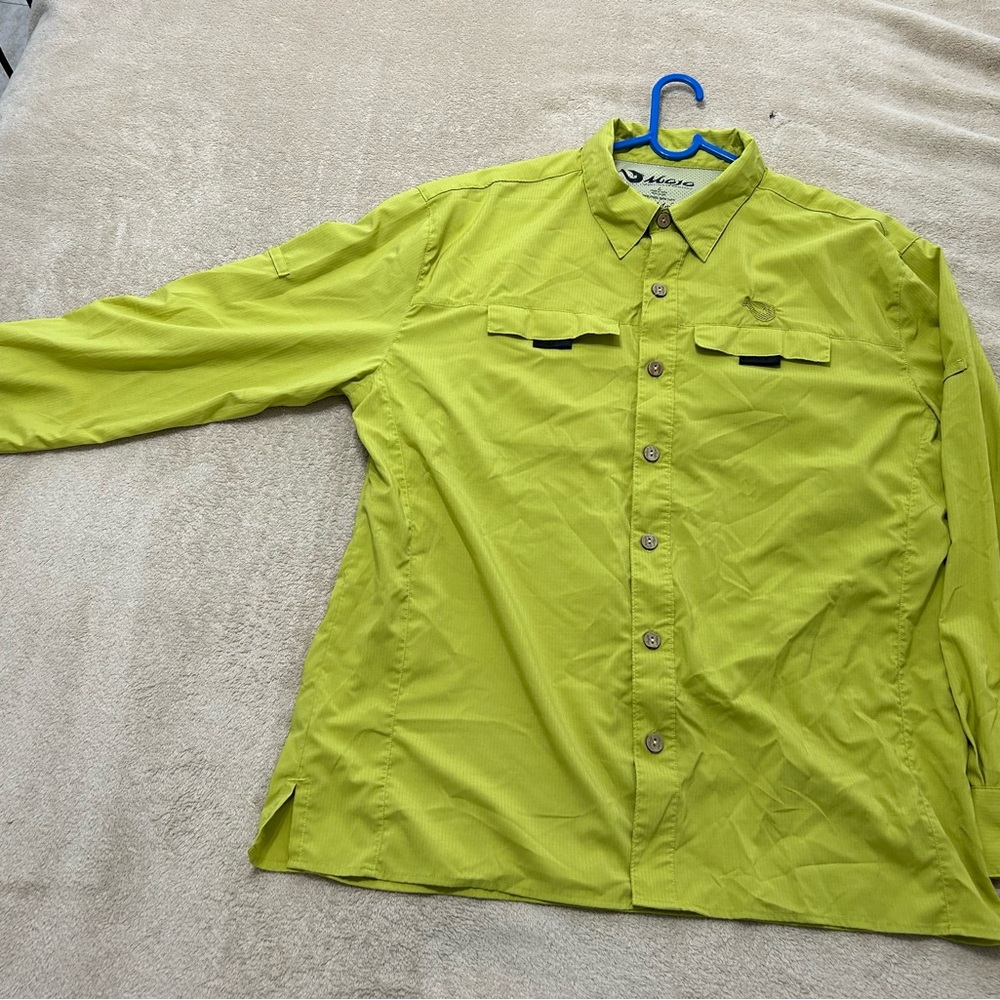 Original Mojo Fishing/Casual Button Down Long Sleeve Shirt Men’s Large Green